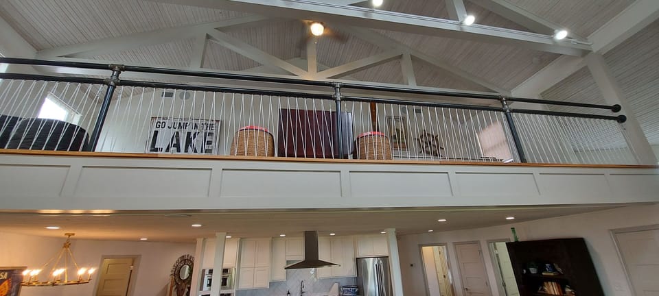 View of upstairs loft from living area