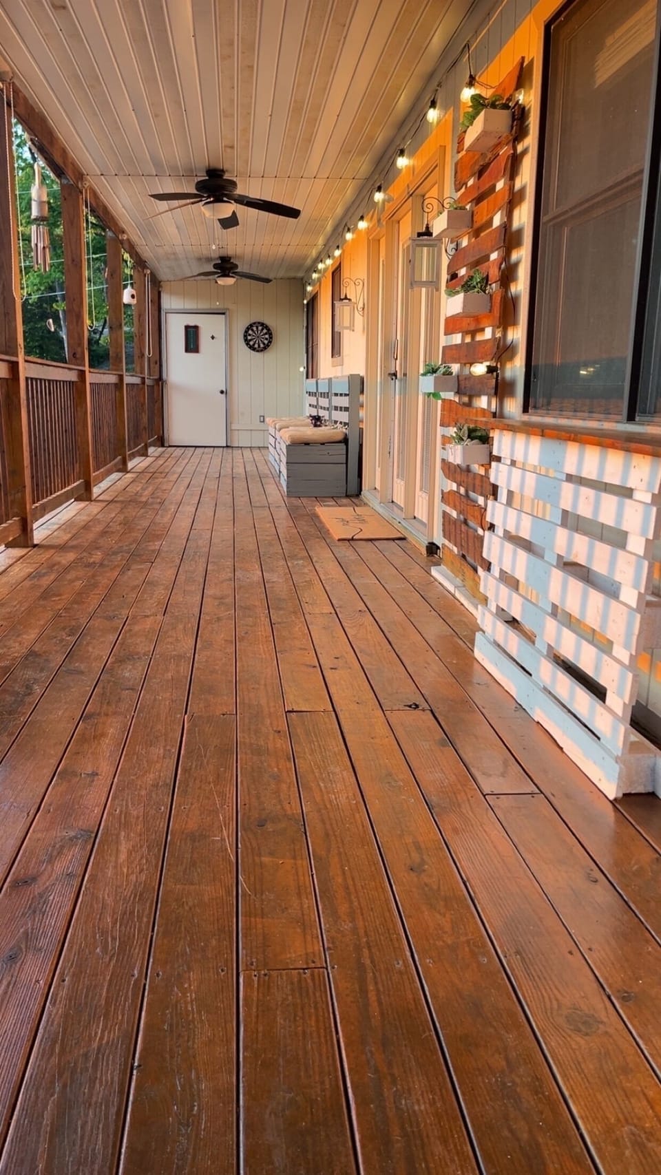 large private patio. enjoy lake views and sunsets. play cornhole, darts, grill.