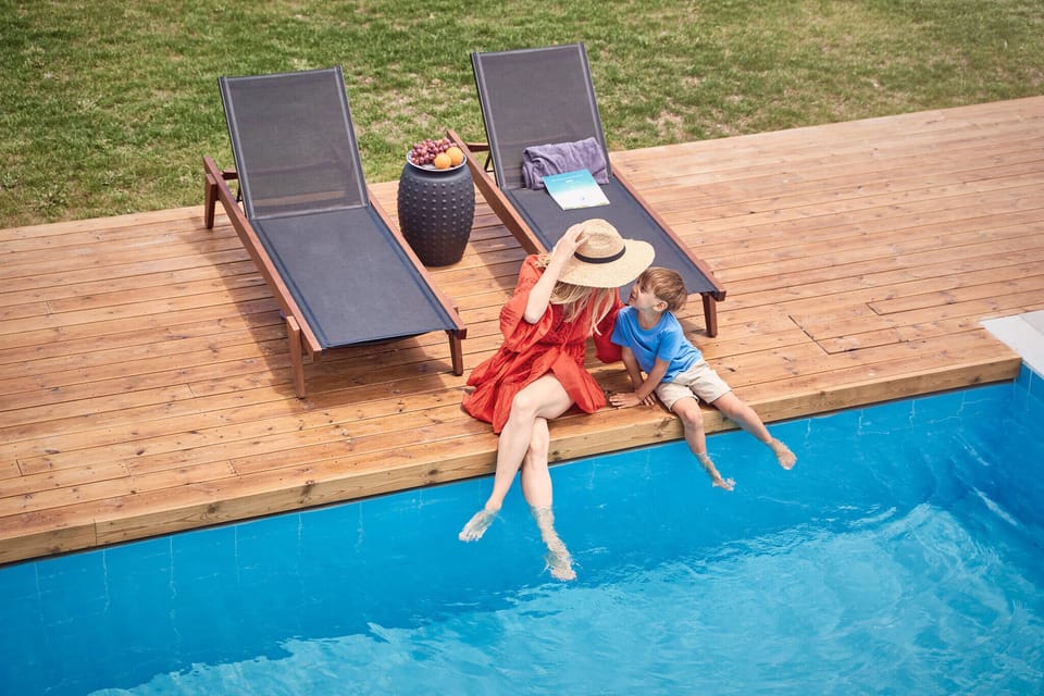 Sophisticated pool surroundings offering a sense of tranquility. 