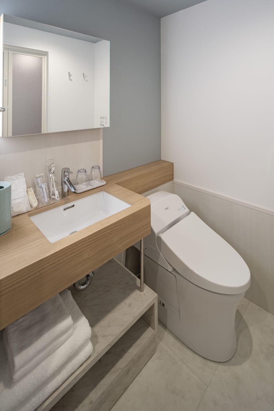 Free toiletries, hair dryer, slippers, electronic bidet