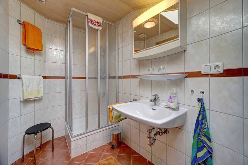 Apartment | Bathroom | Shower, hair dryer, towels, soap