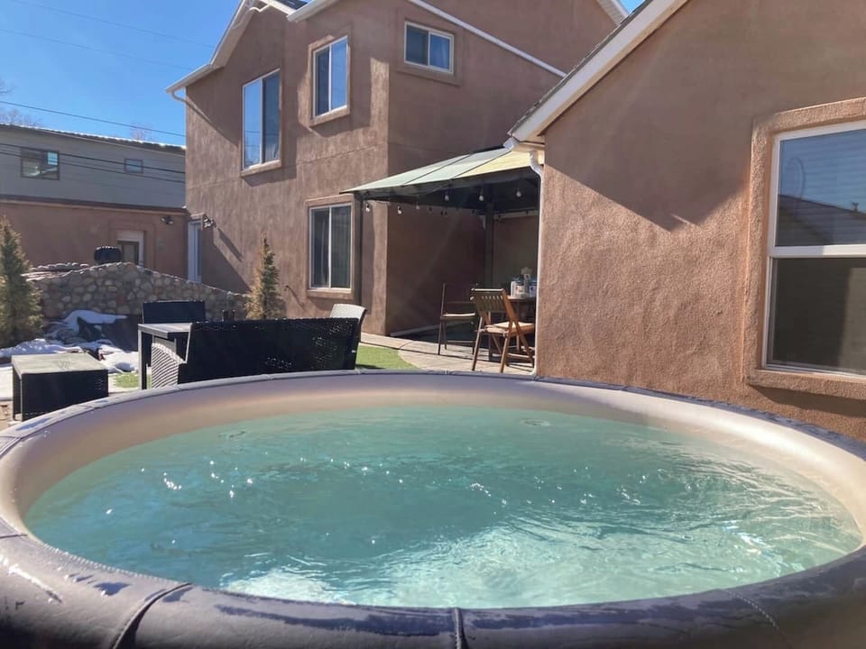 Private hot tub in spacious gated courtyard
