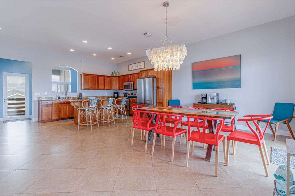 Next to the kitchen is our beautiful dining table.