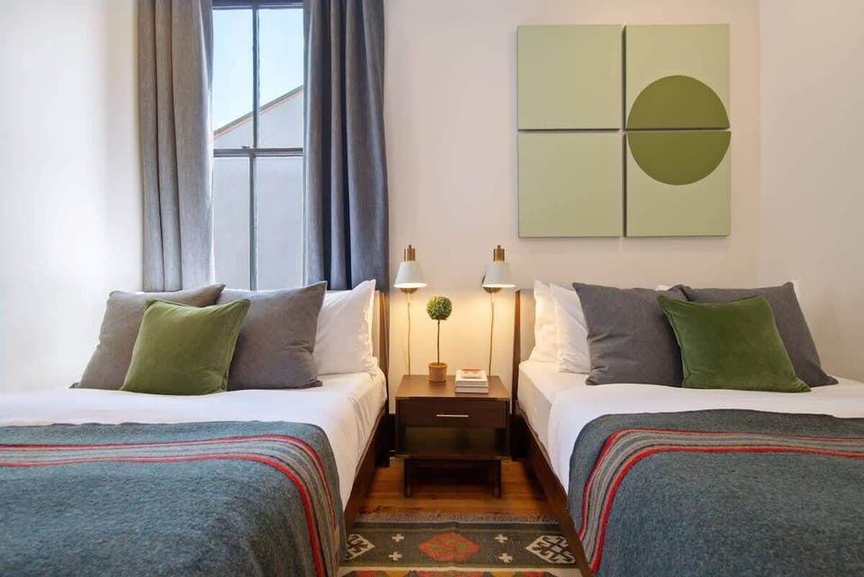Bedroom 2 | 2 Queen Beds | Single-Level Unit | Hallway Access Bathroom
