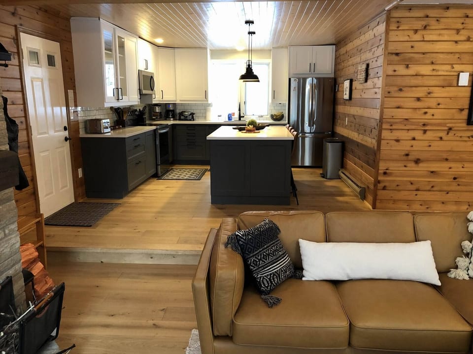 Fully stocked kitchen with stainless steel appliances