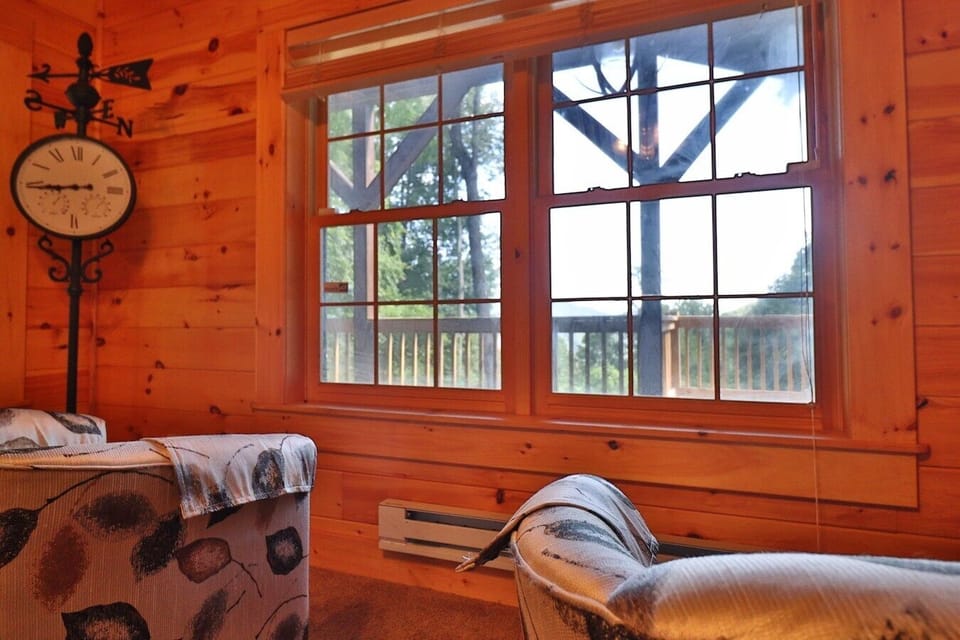 View of mountains from game room seating.