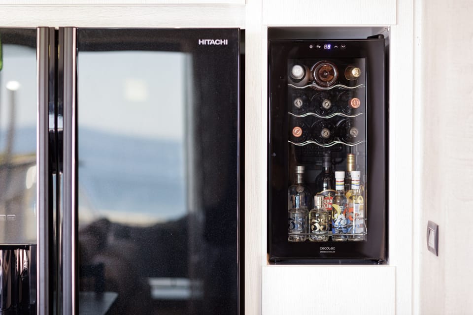 A wine cooler is also available.