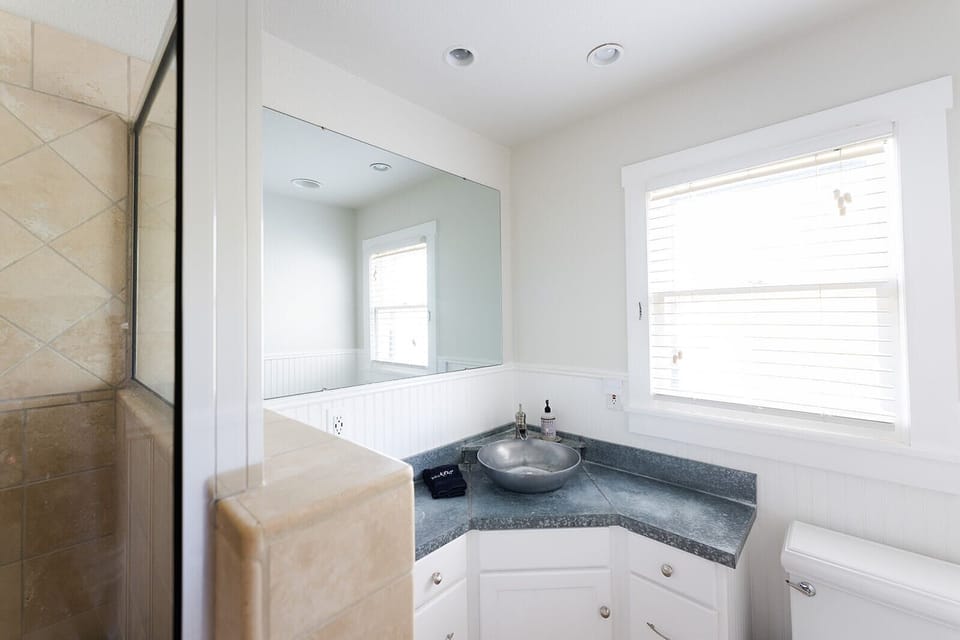 Bathroom #2 has stand-up shower. 