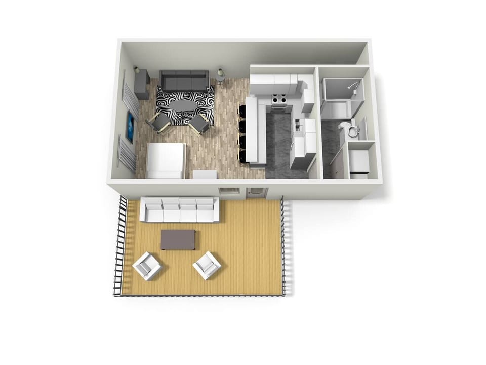 Tradhuset (treehouse) floor plan looking south