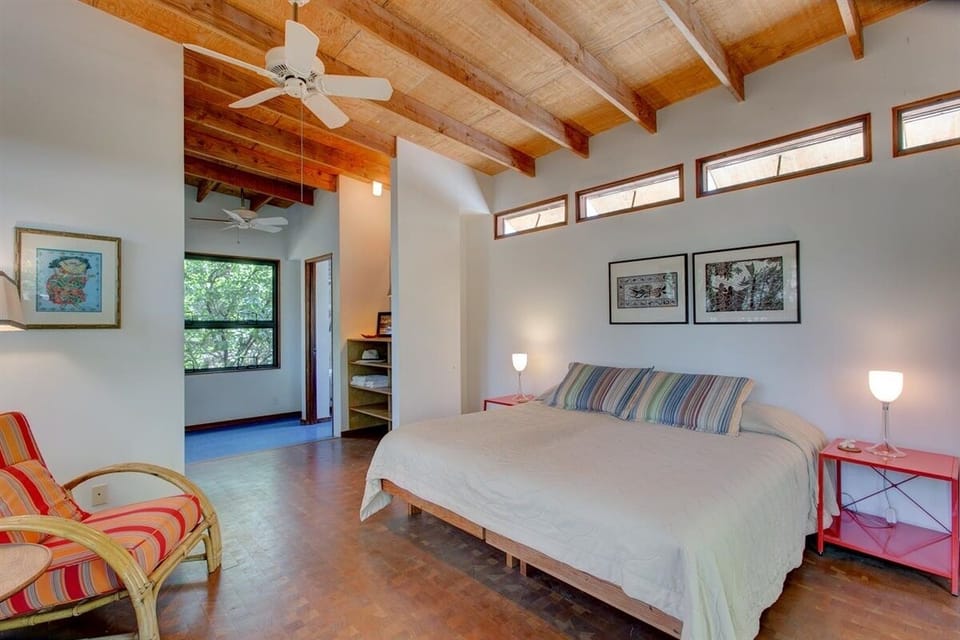 King bed in guest cottage 