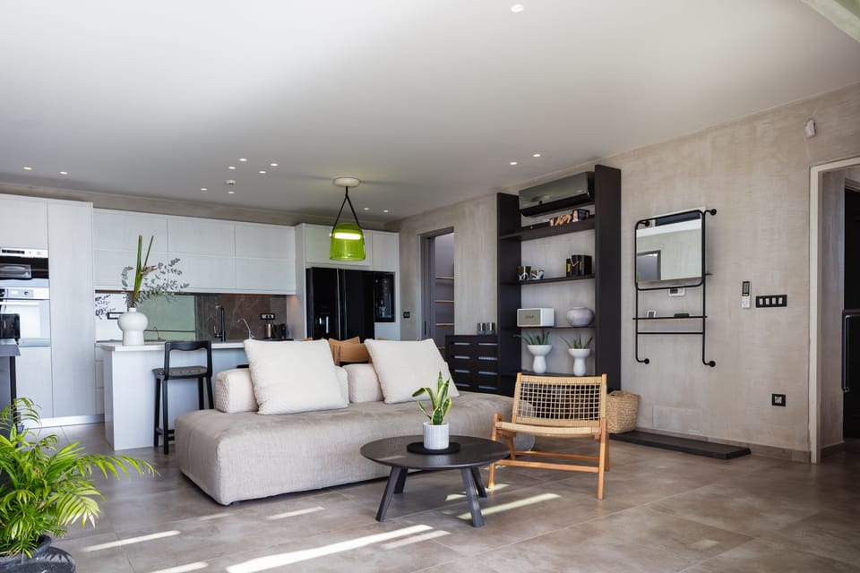 The open plan area consisted of the living room and kitchen!