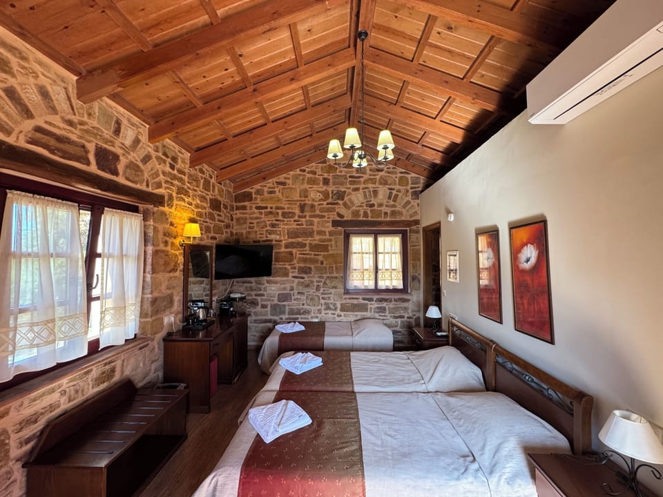 Triple Room | In-room safe, individually decorated, desk, laptop workspace