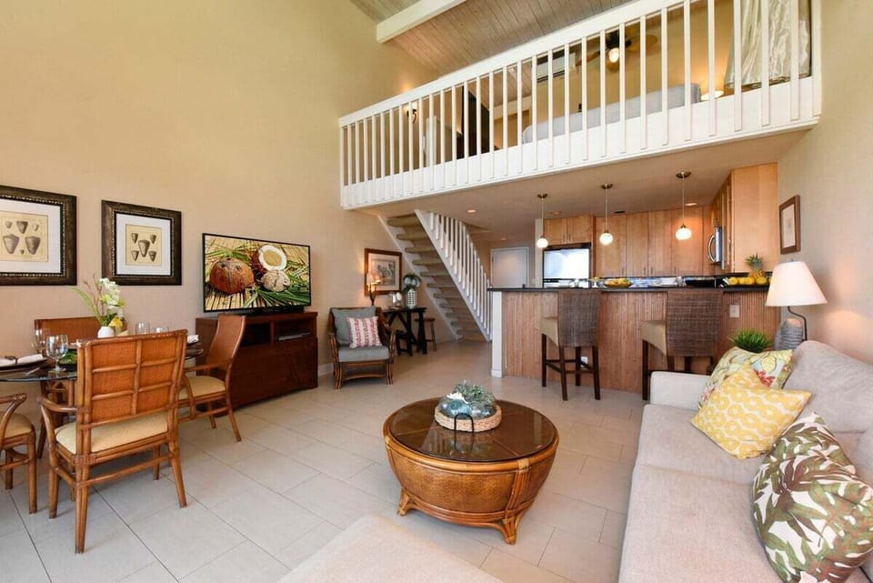 Stunning vaulted ceilings and a spacious loft design create a breezy, open atmosphere for your entire group to enjoy.