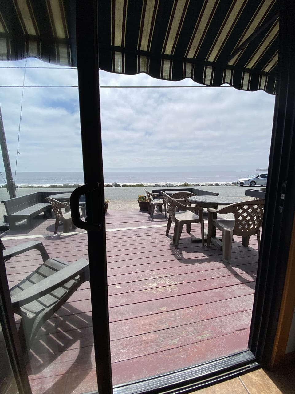 View from the front living area onto the deck.