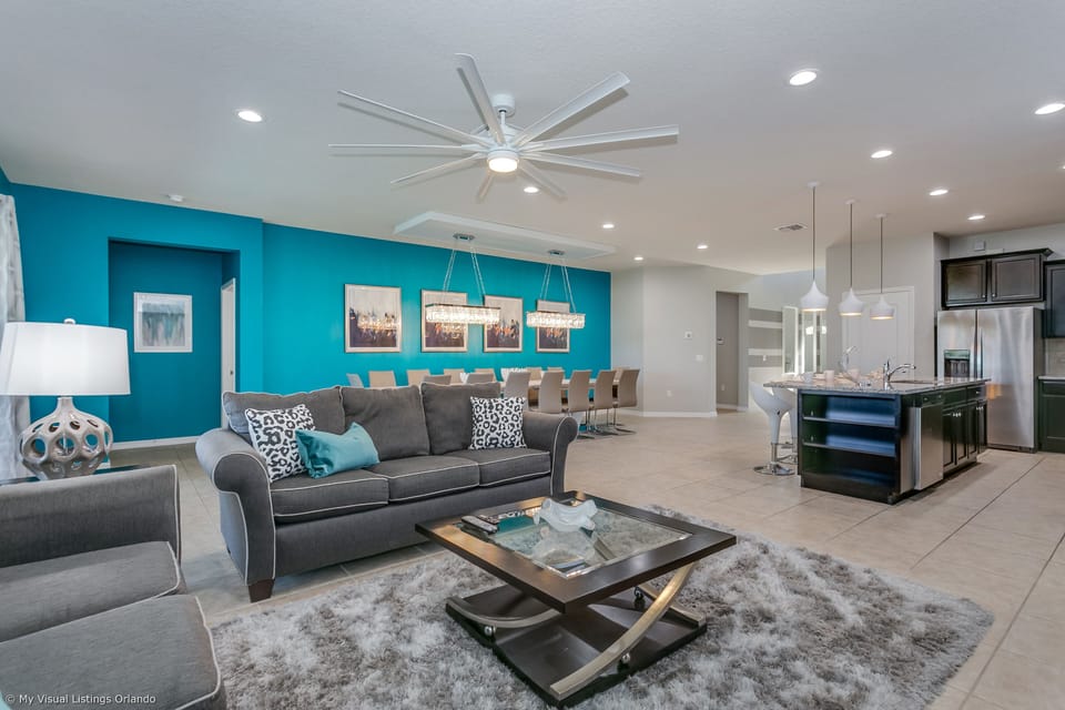 View 4 of beautiful living room area with flat screen TV