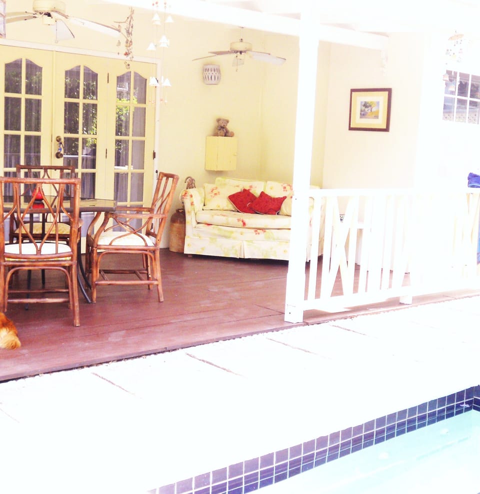 Open the french doors and walk out onto your deck and into the plunge pool.