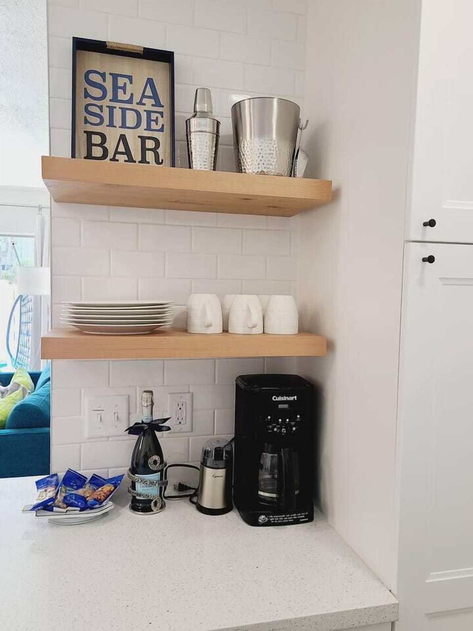 Open shelving makes finding items a breeze.