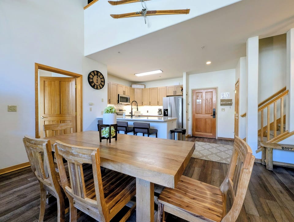 Dining table with bench seating