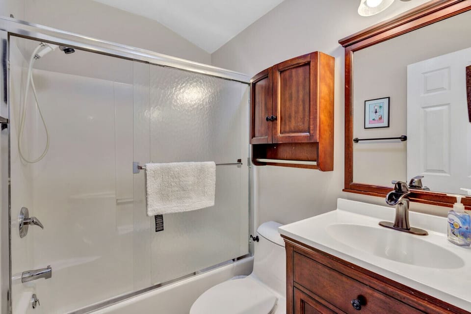 Bathroom has everything you need for a comfortable and refreshing experience.
