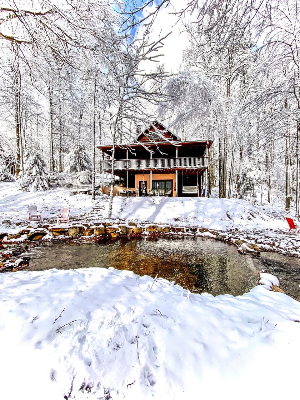 Winter at Wandering Creek Lodge is beautiful!