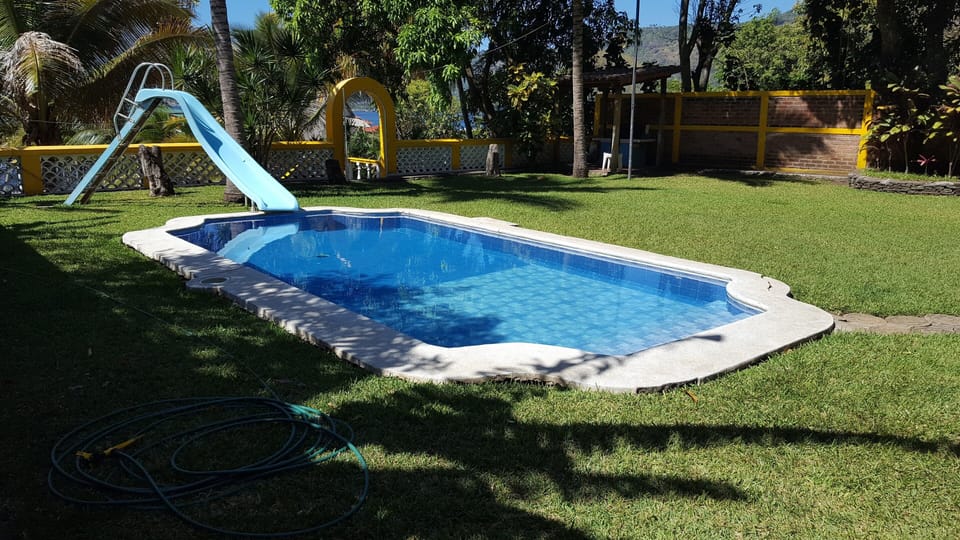 Pool with slide.