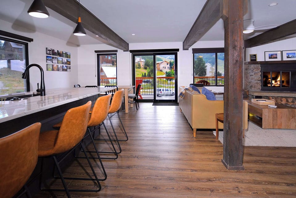 Living area, sliding door to deck