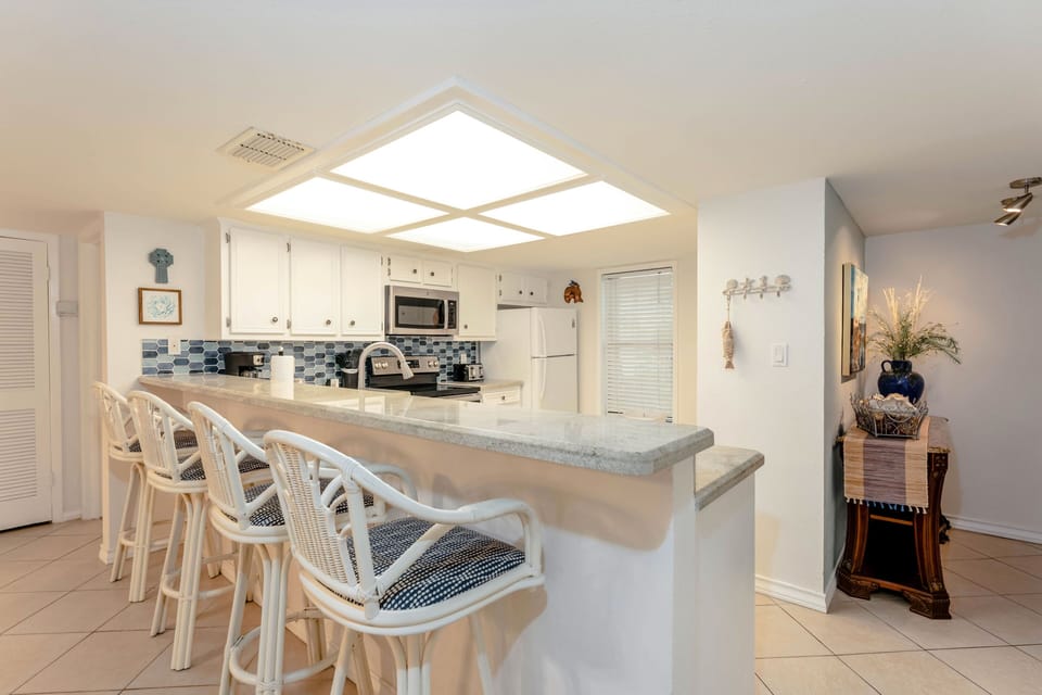 Our vacation home has a fully equipped kitchen for you and your guests to enjoy.