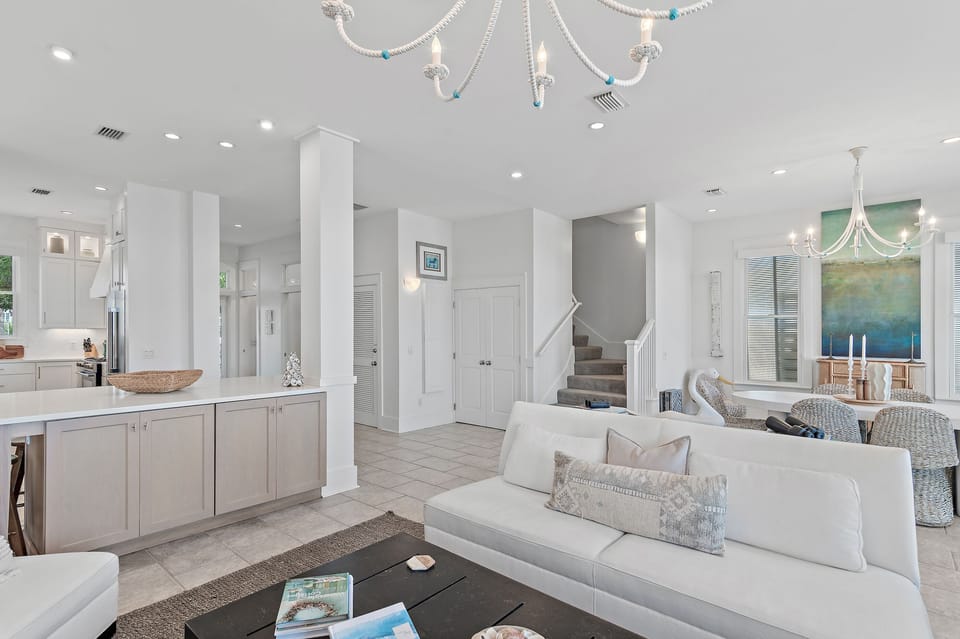 The White House - Carillon Beach - First Floor - Living Room and Dining Room
