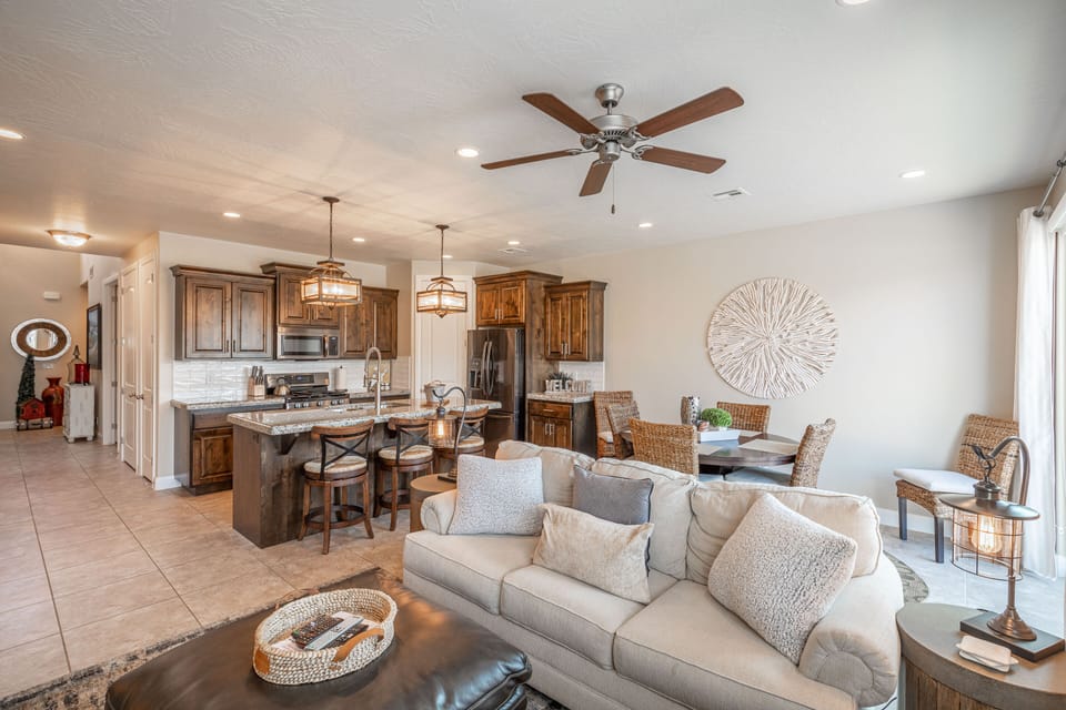 Living Room View - The Living Room is conveniently located adjacent to the Kitchen and Dining Table and is a great place for entertaining guests during downtime.