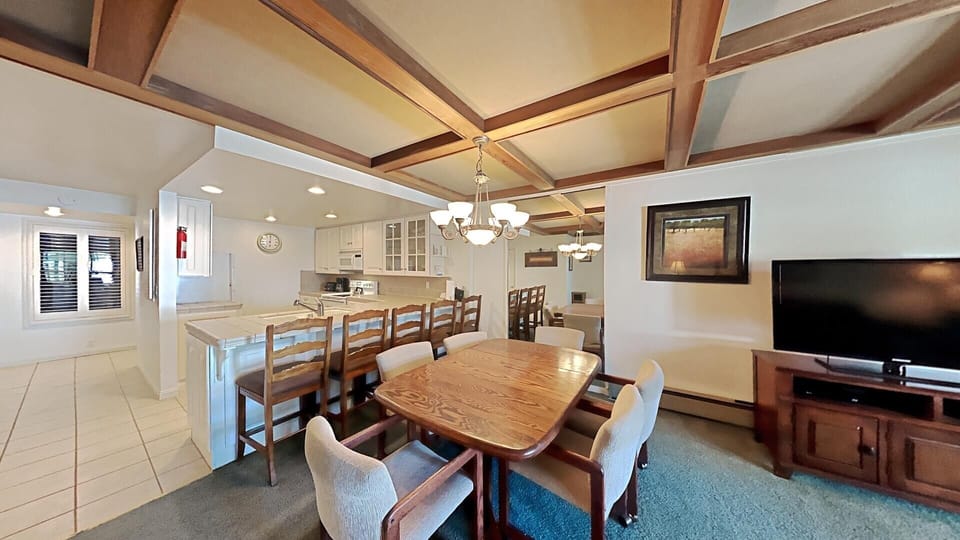 Full Size Dining Table and Bar Seating