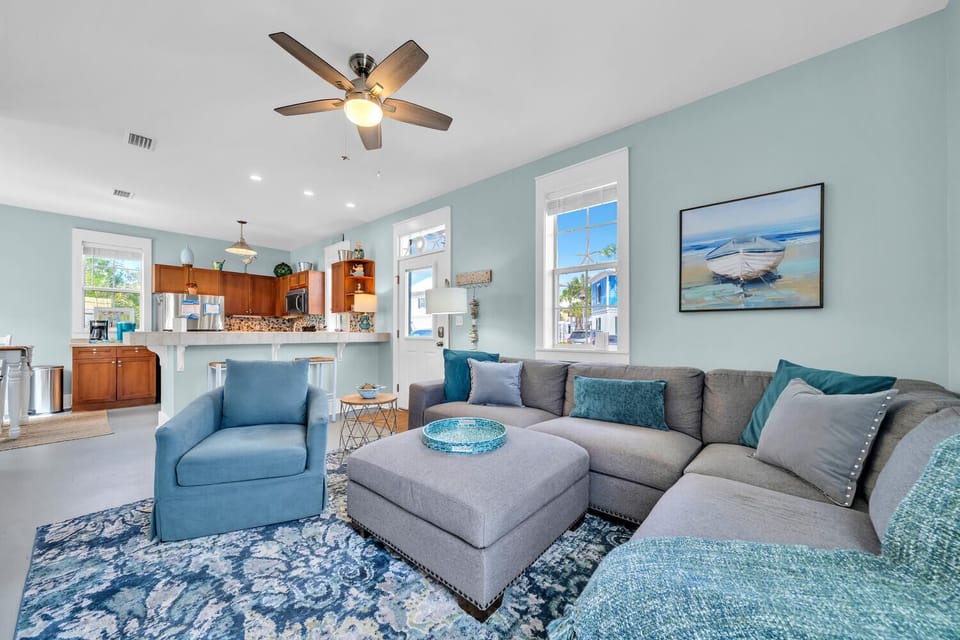 Living room to kitchen view