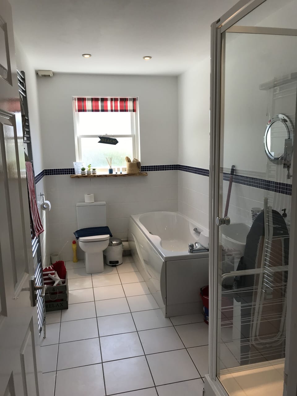 Family bathroom with separate shower