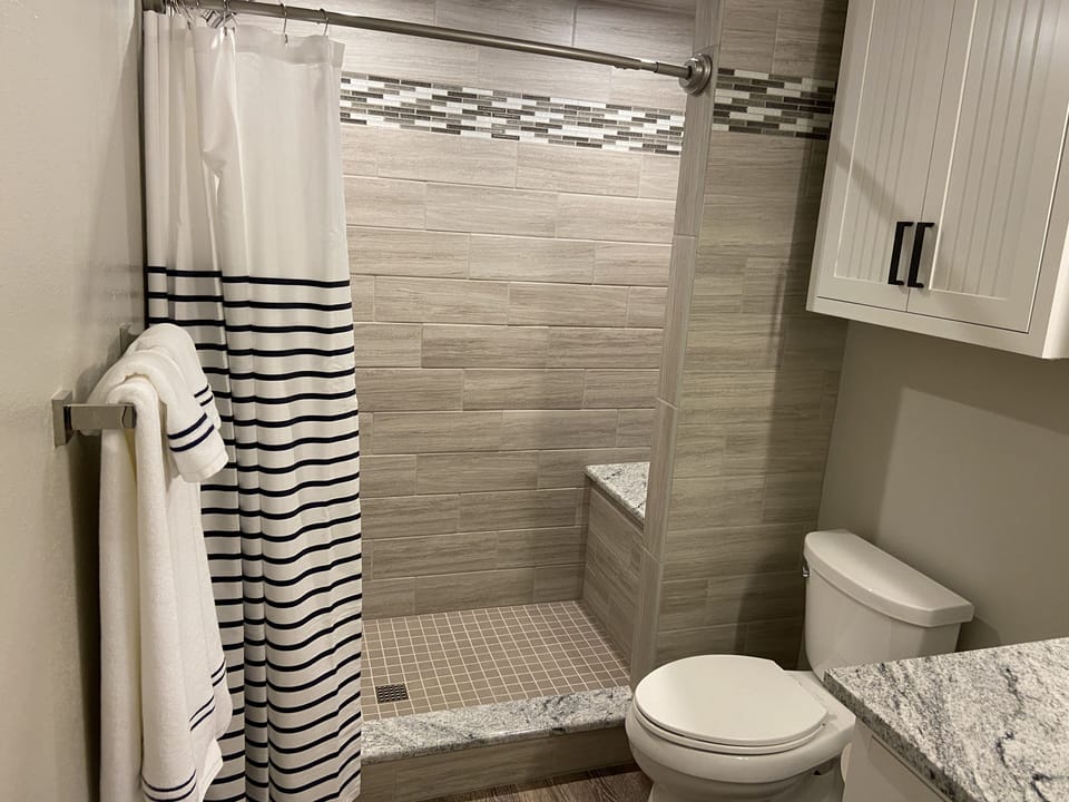 spacious shower