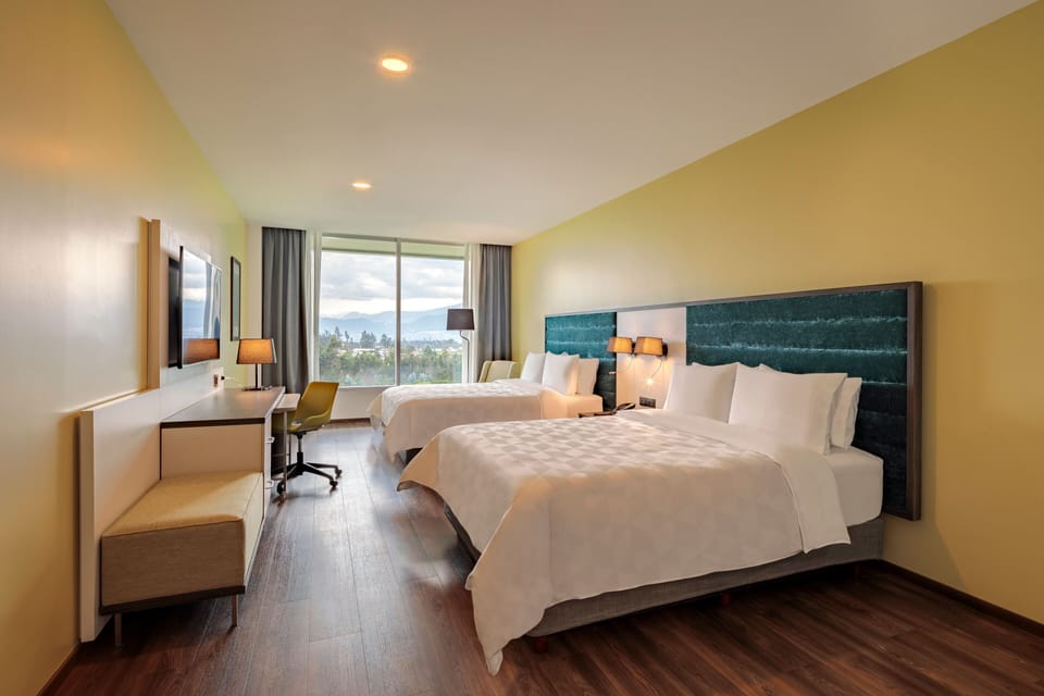 Premium bedding, down comforters, in-room safe, desk