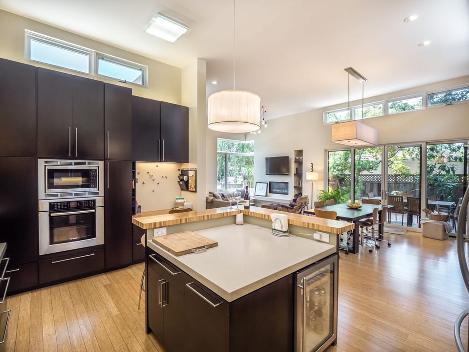 Large Kitchen island with drink/wine fridge