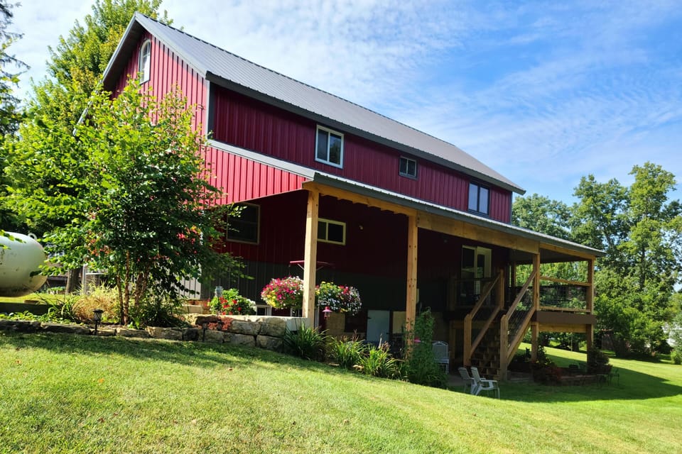 Private back deck and patio area.  The upper deck has a gate for safety of kids.