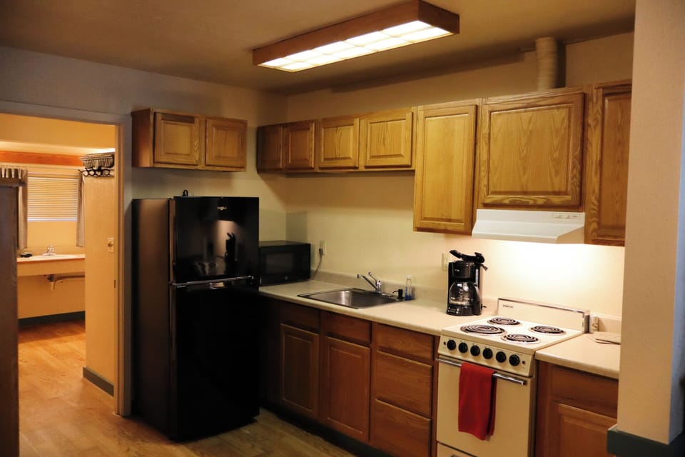 Basic Apartment | Private kitchen | Coffee/tea maker, full-size fridge, cookware/dishes/utensils