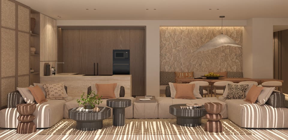 Contemporary interiors designed for comfort, connection, and relaxed luxury.