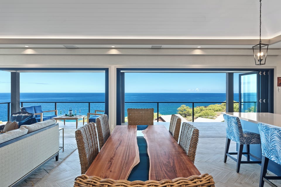 Kohala Sunsets and Whales custom dining table