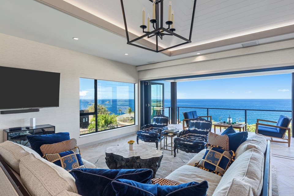 Kohala Sunset Views from Living Room