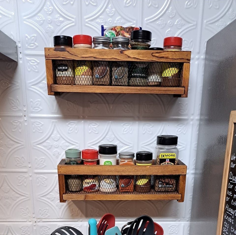 Great array of spices, salt and pepper too