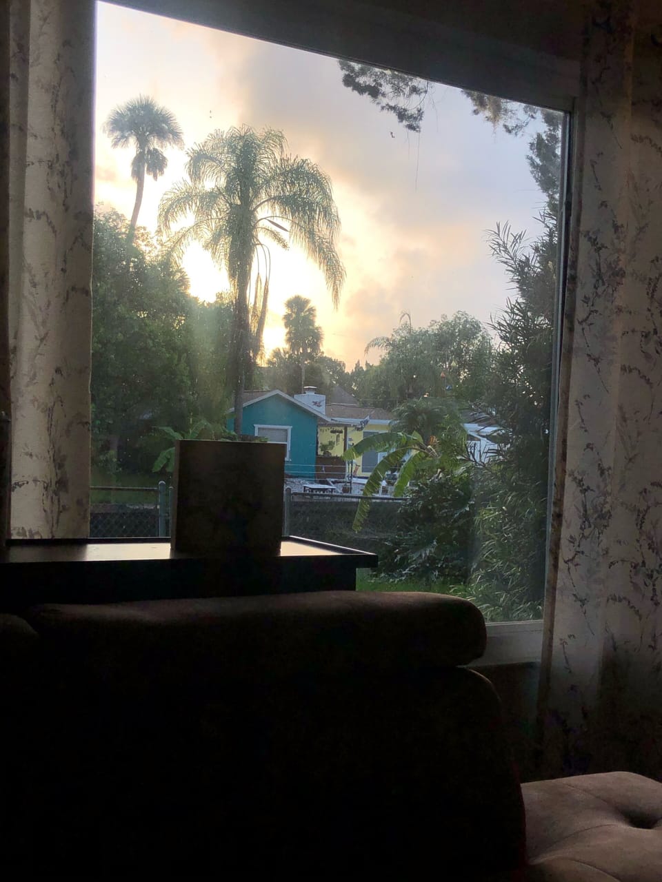 Gorgeous sunset view from living room 