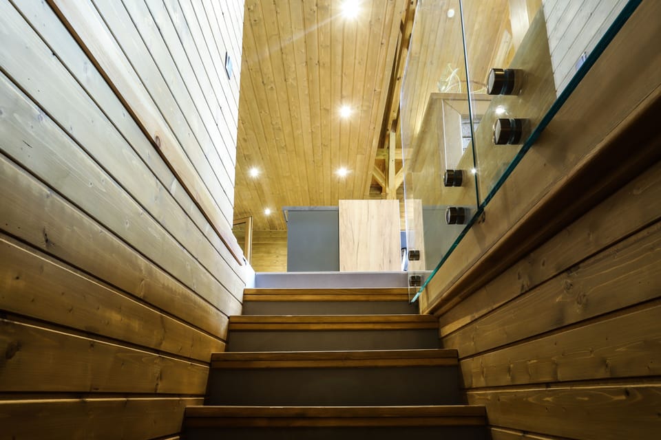 Stairs to Private Movie Theater, Games Room and Sauna  