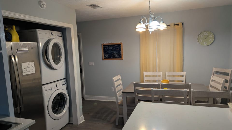 view from kitchen to dining area - new table/chairs Oct 2025