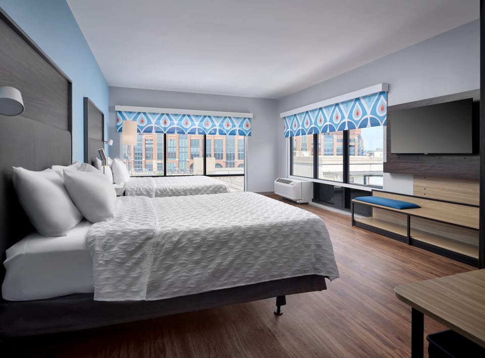 Desk, laptop workspace, free WiFi, bed sheets