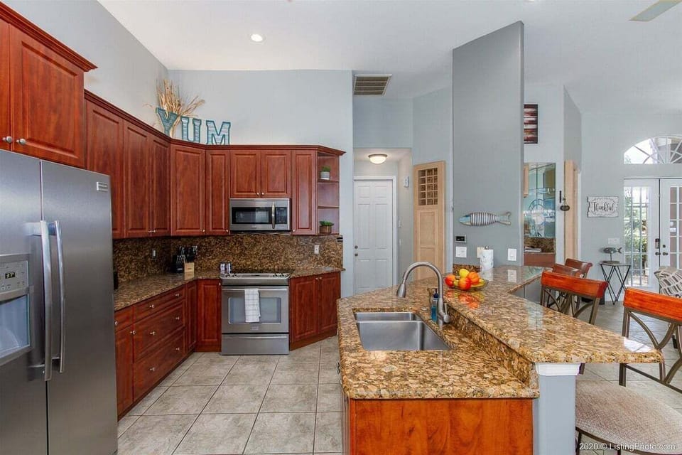Spacious Kitchen with Bar Seating