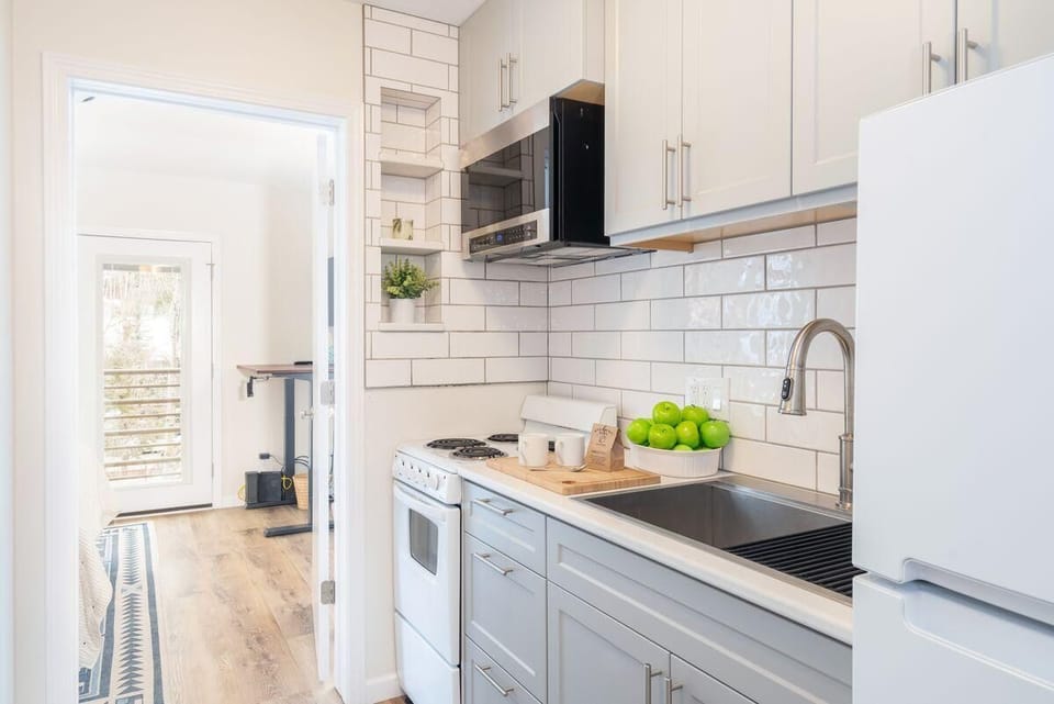 The Kitchenette is fully stocked and provides everything a guest will need to cook in.
