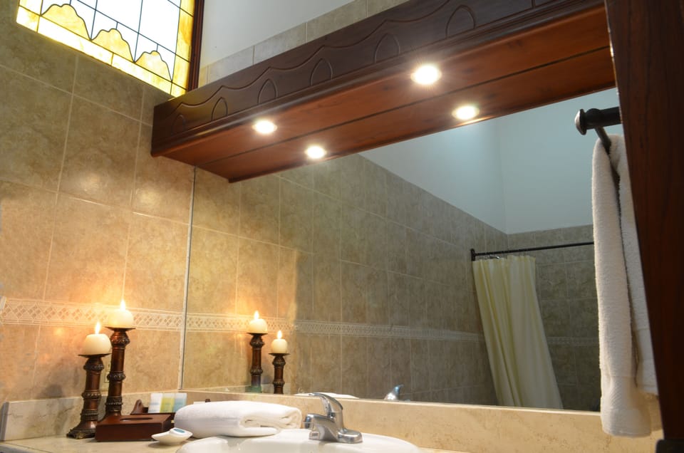Standard Room, 1 Queen Bed | Bathroom | Shower, hair dryer, bathrobes, towels