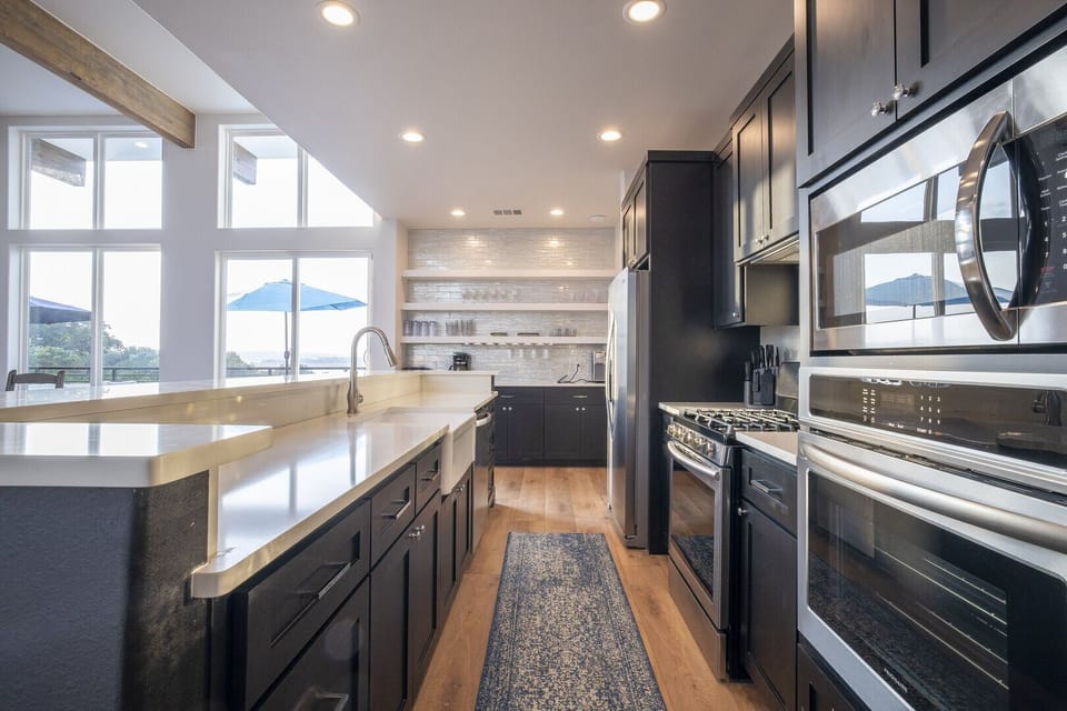 Modern kitchen + stainless appliances