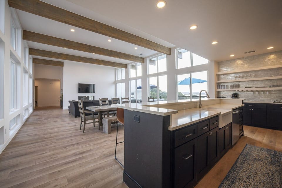 Open concept living + sleek design throughout